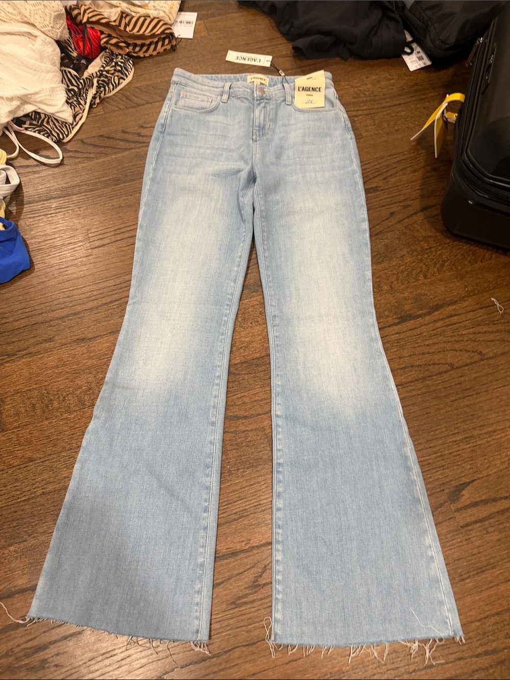 L'AGENCE Light Blue Wide-Leg Flare Jeans size 26